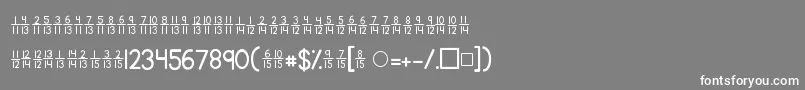 フォントKgtraditionalfractions2 – 灰色の背景に白い文字