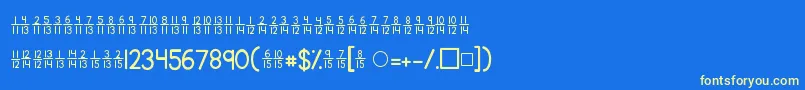 Kgtraditionalfractions2 Font – Yellow Fonts on Blue Background