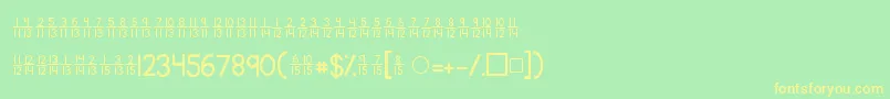 More about Kgtraditionalfractions2 Font Kgtraditionalfractions2 Font – Yellow Fonts on Green Background