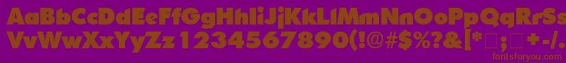 Fonte CandellaDisplaySsi – fontes marrons em um fundo roxo