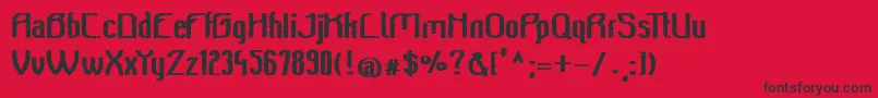 フォントBeeridgevintagebold – 赤い背景に黒い文字
