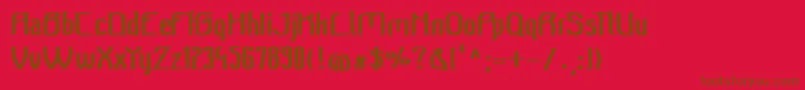 Beeridgevintagebold Font – Brown Fonts on Red Background