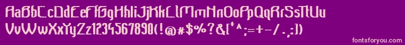 Шрифт Beeridgevintagebold – розовые шрифты на фиолетовом фоне