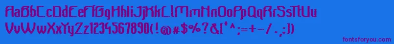 Шрифт Beeridgevintagebold – фиолетовые шрифты на синем фоне