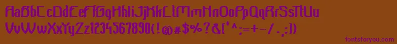 Шрифт Beeridgevintagebold – фиолетовые шрифты на коричневом фоне