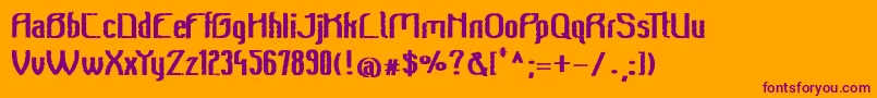 Шрифт Beeridgevintagebold – фиолетовые шрифты на оранжевом фоне