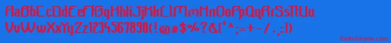 Шрифт Beeridgevintagebold – красные шрифты на синем фоне