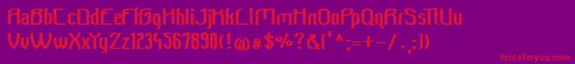 フォントBeeridgevintagebold – 紫の背景に赤い文字