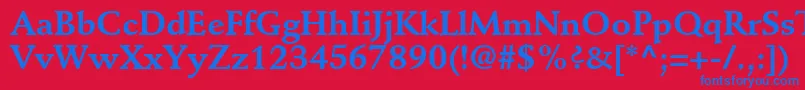 DeutchSsiBold Font – Blue Fonts on Red Background