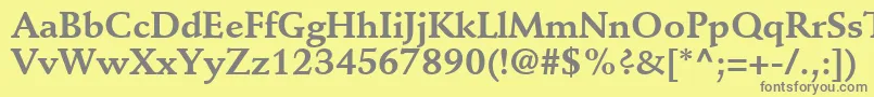 DeutchSsiBold-Schriftart – Graue Schriften auf gelbem Hintergrund