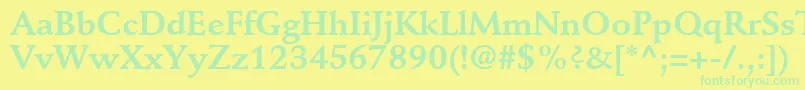 DeutchSsiBold Font – Green Fonts on Yellow Background