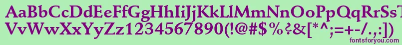 DeutchSsiBold Font – Purple Fonts on Green Background