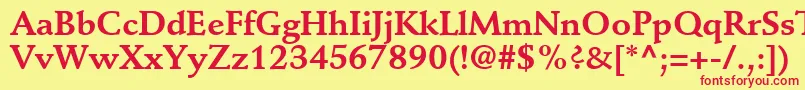 DeutchSsiBold Font – Red Fonts on Yellow Background