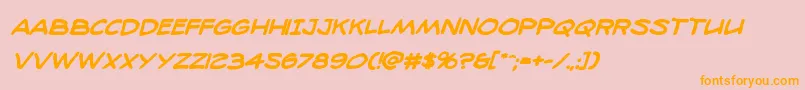 98bottlesboldital Font – Orange Fonts on Pink Background