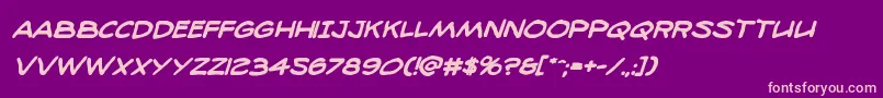 98bottlesboldital Font – Pink Fonts on Purple Background