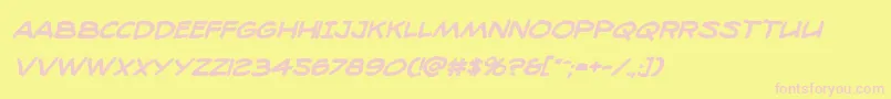 98bottlesboldital Font – Pink Fonts on Yellow Background