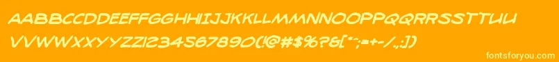 98bottlesboldital Font – Yellow Fonts on Orange Background