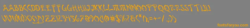 Bushidol Font – Orange Fonts on Gray Background