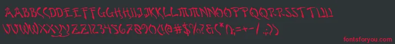Bushidol Font – Red Fonts on Black Background