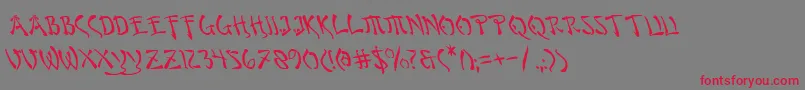 Bushidol Font – Red Fonts on Gray Background