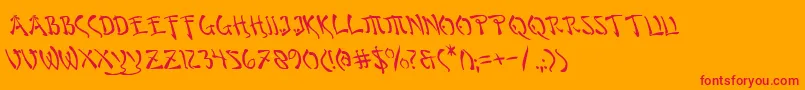 Bushidol Font – Red Fonts on Orange Background