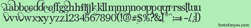 AngelicSerif Font – Black Fonts on Green Background