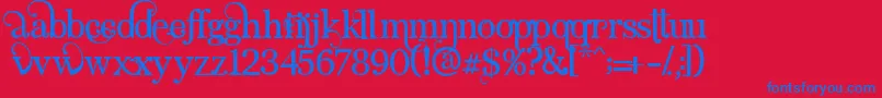 AngelicSerif Font – Blue Fonts on Red Background
