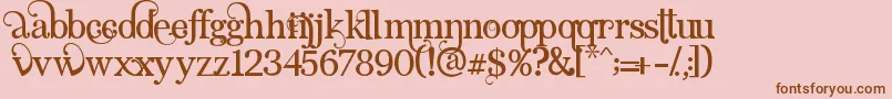 Fonte AngelicSerif – fontes marrons em um fundo rosa