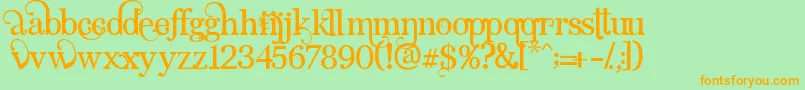 AngelicSerif Font – Orange Fonts on Green Background