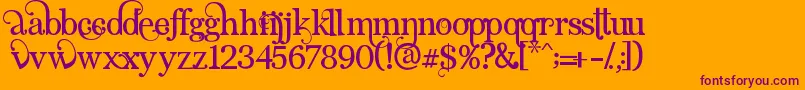 AngelicSerif Font – Purple Fonts on Orange Background