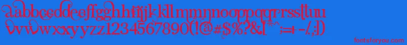 AngelicSerif Font – Red Fonts on Blue Background