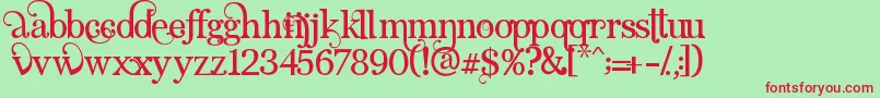 AngelicSerif Font – Red Fonts on Green Background