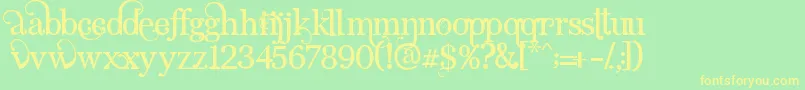 AngelicSerif Font – Yellow Fonts on Green Background