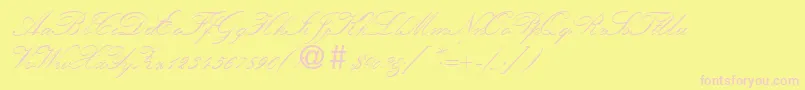 KremlinscriptoneRegularDb-Schriftart – Rosa Schriften auf gelbem Hintergrund