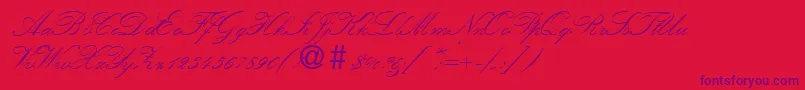 KremlinscriptoneRegularDb-Schriftart – Violette Schriften auf rotem Hintergrund