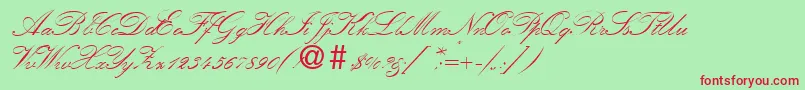 KremlinscriptoneRegularDb Font – Red Fonts on Green Background