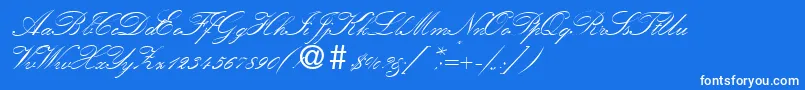 KremlinscriptoneRegularDb Font – White Fonts on Blue Background