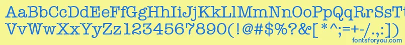 Amtypewritermditctt Font – Blue Fonts on Yellow Background