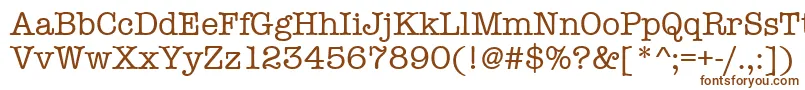 Amtypewritermditctt-fontti – ruskeat fontit valkoisella taustalla