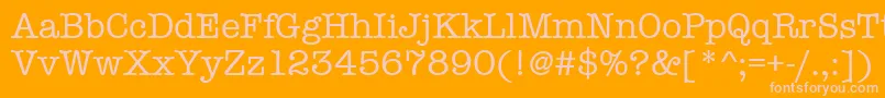 Amtypewritermditctt-fontti – vaaleanpunaiset fontit oranssilla taustalla
