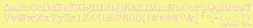 Amtypewritermditctt-fontti – vaaleanpunaiset fontit keltaisella taustalla