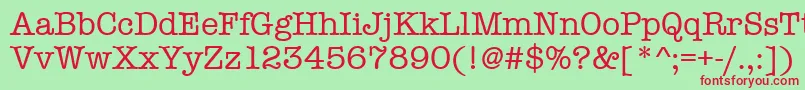 Amtypewritermditctt-fontti – punaiset fontit vihreällä taustalla