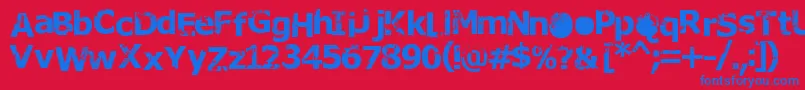 フォントRusto – 赤い背景に青い文字