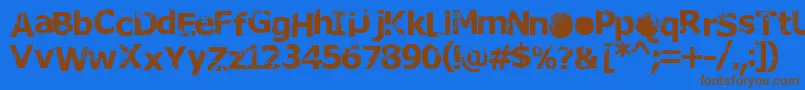 Rusto Font – Brown Fonts on Blue Background
