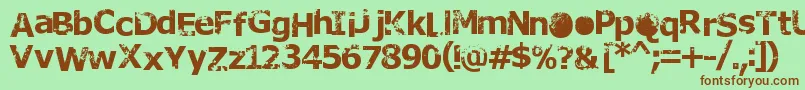 Rusto-fontti – ruskeat fontit vihreällä taustalla