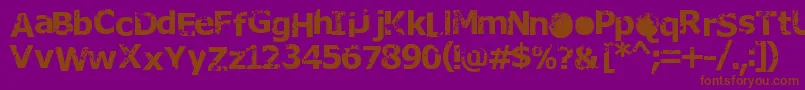 Rusto-Schriftart – Braune Schriften auf violettem Hintergrund