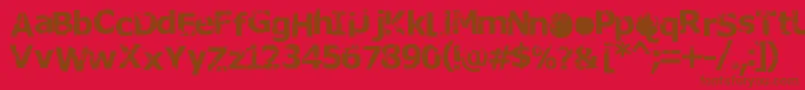 Rusto-Schriftart – Braune Schriften auf rotem Hintergrund