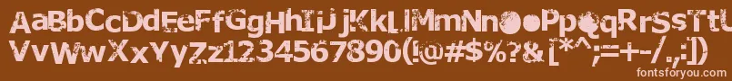Rustoフォントについての詳細 フォントRusto – 茶色の背景にピンクのフォント