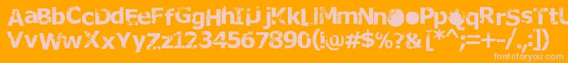 Rusto Font – Pink Fonts on Orange Background