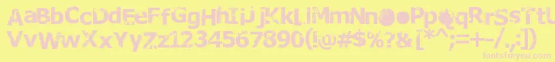 Rusto-fontti – vaaleanpunaiset fontit keltaisella taustalla